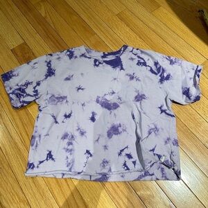 T&B Girls Purple Tie Diy Tee Shirt Size Large